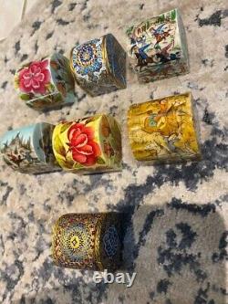 1 Item Package 7 Pieces (Bundle Deal) Trinket Box Hand Paint Miniature Fine Art