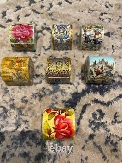 1 Item Package 7 Pieces (Bundle Deal) Trinket Box Hand Paint Miniature Fine Art