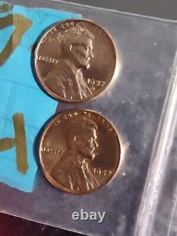 1957 D Wheat Penny L In Rim, & 1957 No MM Package Deal