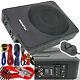 Audiotek 1000w 10 Compact Car Under Seat Powered Subwoofer Super Slim with KIT