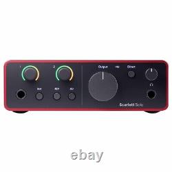 Focusrite Scarlett Solo Audio Home Recording USB Interface w Speakers & Mic