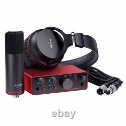 Focusrite Scarlett Solo Studio Interface Bundle w Microphone, Headphones & Stand