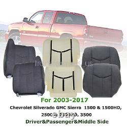 For 2003-2007 Chevy Silverado 1500 2500 Driver Passenger Cloth Seat Cover Gray