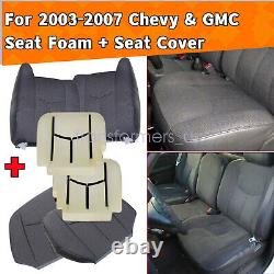 For 2003-2007 Chevy Silverado 1500 2500 Driver Passenger Cloth Seat Cover Gray