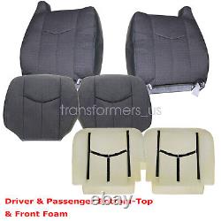 For 2003-2007 Chevy Silverado 1500 2500 Driver Passenger Cloth Seat Cover Gray