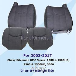 For 2003-2007 Chevy Silverado 1500 2500 Driver Passenger Cloth Seat Cover Gray