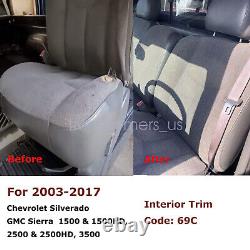 For 2003-2007 Chevy Silverado 1500 2500 Driver Passenger Cloth Seat Cover Gray