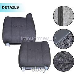 For 2003-2007 Chevy Silverado 1500 2500 Driver Passenger Cloth Seat Cover Gray