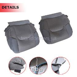 For 2005-2019 Nissan Frontier Driver Passenger Bottom Top Cloth Seat Cover Gray