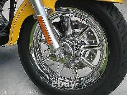 Harley 9 Spoke Heritage CHROME wheels BEST BUY WHEELS Package Deal Incredible