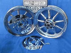 Harley 9 Spoke Heritage CHROME wheels BEST BUY WHEELS Package Deal Incredible