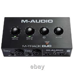 Home Recording Bundle M-Audio M-TRACK DUO USB Interface w Desktop Monitors & Mic