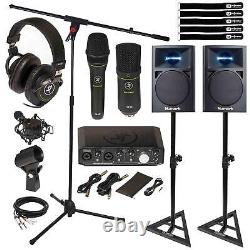 Mackie Producer Bundle Audio Recording Interface 3 Monitors Microphones Stands