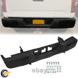 New Black Steel Rear Step Bumper Complete Assembly For Toyota Tundra 2014-2021