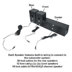 Rockville HTS820 1500w 5.1 Channel Home Theater System Bluetooth/USB+Subwoofer