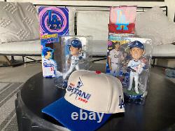 Shohei Ohtani bobblehead package deal 2 bobbleheads & hat LA dodgers