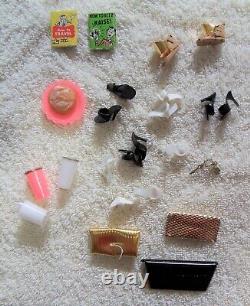 WHOLESALE AS PACKAGE DEAL. Vintage Barbie & Flocked Ken. WithMattel accessories