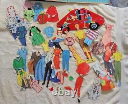 WHOLESALE AS PACKAGE DEAL. Vintage Barbie & Flocked Ken. WithMattel accessories